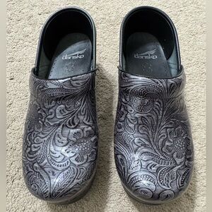 Dansko Gray/Silver Embossed Professional Clog - 7